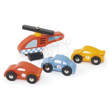 Wooden toy cars - Wooden multi-story garage Blue Bird Service Station Tender Leaf Toys - 2