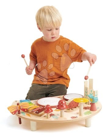 Dřevěné didaktické hračky - Dřevěný hudební stůl Musical Table Tender Leaf Toys - 5