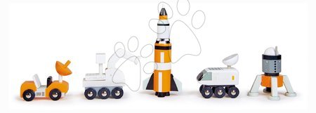 Wooden toy cars - Wooden Space Vehicles Space Voyager Set Tender Leaf Toys - 3