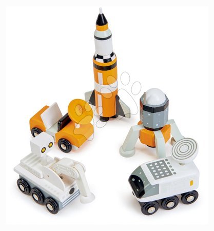 Wooden toy cars - Wooden Space Vehicles Space Voyager Set Tender Leaf Toys - 4