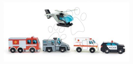 Macchine in legno - Veicoli di soccorso in legno Emergency Vehicles Tender Leaf Toys - 2