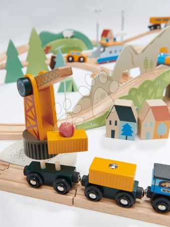 Trains en bois et rails - Train en bois Mountain View Train Set Tender Leaf Toys - 7