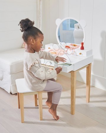 Jeux en bois pour les métiers - Coiffeuse en bois avec chaise Forest Dressing Table de Tender Leaf Toys. - 7