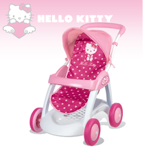 Kočíky od 18 mesiacov - Kočík pre bábiku Hello Kitty Smoby športový (55 cm rúčka) tmavoružový od 18 mes_0