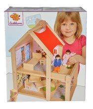 Dřevěné domky pro panenky - Dřevěný domeček pro panenky Doll's House Eichhorn komplet vybavený nábytkem a 2 figurkami výška 41 cm_1