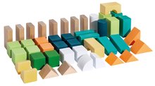 Cuburi din lemn - Cuburi colorate din lemn Wooden Blocks Eichhorn diferite forme 44 bucăți de la 12 luni_0