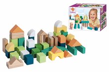 Cuburi din lemn - Cuburi colorate din lemn Wooden Blocks Eichhorn diferite forme 44 bucăți de la 12 luni_2