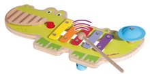 Dětské hudební nástroje - Dřevěný xylofon krokodýl Musictable Eichhorn s kladívkem 5 různých tónů od 12 měsíců_0