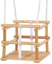 Dětské houpačky - Dřevěná houpačka Wooden Baby Swing Outdoor Eichhorn přírodní 140–210 cm délka 30*30 cm sedadlo 20 kg nosnost od 12 měsíců_2