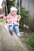 Dětské houpačky - Dřevěná houpačka Wooden Baby Swing Outdoor Eichhorn přírodní 140–210 cm délka 30*30 cm sedadlo 20 kg nosnost od 12 měsíců_5