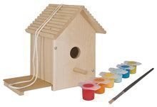 Detský drevený nábytok - Drevená vtáčia búdka Outdoor Birdhouse Eichhorn Poskladaj a vymaľuj - so štetcom a farbami od 6 rokov_1
