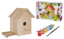 Detský drevený nábytok - Drevená vtáčia búdka Outdoor Birdhouse Eichhorn Poskladaj a vymaľuj - so štetcom a farbami od 6 rokov_4