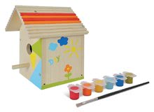 Detský drevený nábytok - Drevená vtáčia búdka Outdoor Birdhouse Eichhorn Poskladaj a vymaľuj - so štetcom a farbami od 6 rokov_2