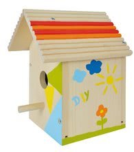 Detský drevený nábytok - Drevená vtáčia búdka Outdoor Birdhouse Eichhorn Poskladaj a vymaľuj - so štetcom a farbami od 6 rokov_0
