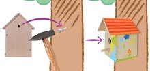 Detský drevený nábytok - Drevená vtáčia búdka Outdoor Birdhouse Eichhorn Poskladaj a vymaľuj - so štetcom a farbami od 6 rokov_8