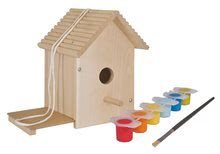 Detský drevený nábytok - Drevená vtáčia búdka Outdoor Birdhouse Eichhorn Poskladaj a vymaľuj - so štetcom a farbami od 6 rokov_10