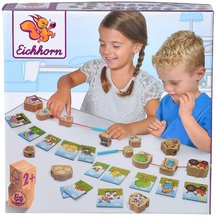 Dřevěné naučné hry - Dřevěná logická hra farma Threading Game Eichhorn 13 dřevěných kostek a 13 vzorů od 24 měsíců_3
