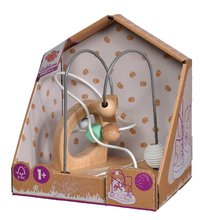Drevené didaktické hračky - Drevený labyrint so zvončekom a zrkadlom Baby Pure Bead Maze Eichhorn hra s 2 dráhami od 12 mes_0