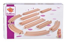 Dřevěné vláčky a vláčkodráhy - Náhradní díly k vláčkodráze Train Track Set Large Eichhorn zakřivené a rovné koleje pro prodloužení trati 10 kusů_2