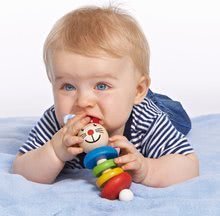 Chrastítka a kousátka - Dřevěný zajíček chrastítko Baby Eichhorn s kroužky od 3 měsíců_0