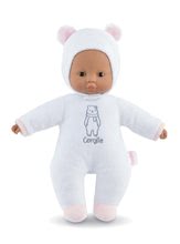 Panenka medvídek Sweet Heart White Bear Corolle s černými očima a snímatelnou kapucí s oušky 30 cm bílá od 9 měs