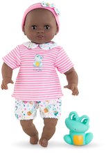 Muñecas a partir de 18 meses - Muñeca de baño Baby Bath Alyzée Mon Premiere Poupon Corolle Con ojos negros parpadeantes y una rana de 30 cm de 18 meses._0