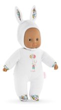 Baby toys - Bábika Sweet Heart White Bunny Mon Doudou Corolle s čiernymi očami a kapucňou 30 cm od 0 mes CO100710_1