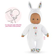 Giocattoli per neonati - Bambola Sweet Heart Coniglio Bianco Mon Doudou Corolle con occhi neri e cappuccio 30 cm da 0 mesi_3