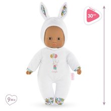 Pour bébés - Bébé Sweet Heart Lapin Blanc Mon Doudou Corolle avec des yeux noirs et une capuche 30 cm à partir de 0 mois_1