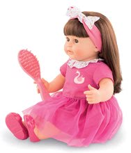 Pre bábätká - Bábika Alice s hnedými vlasmi Mon Grand Poupon Corolle 36 cm s hnedými klipkajúcimi očami a hrebeňom od 3 rokov_0