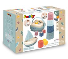 Motor activity toys - Didaktický košík s plachetnicou a skladacou vežou Awakenings and Bath Set Little Smoby s 8 kockami a 6 šálkami pre jemnú motoriku od 12 mes SM140104_10