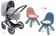 Set cărucior pliabil pentru păpușă Cybex Landau 3în1 Priam Corolle cu roți frontale multifuncționale și 2 scaune KidChair