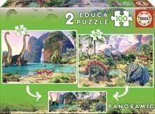 Puzzle Dino Educa 2x100 buc de la 5 ani