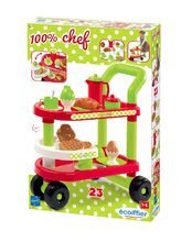 Kuhinje za otroke kompleti - Komplet rdeča kuhinja Tefal Studio Smoby elektronska z zvoki in servirni voziček z zajtrkom 100% Chef_12