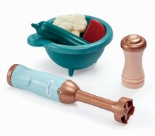 Le stoviglie ed accessori per cucina - Set da cucina per cucinare con frullatore manuale Vert Azur Écoiffier tagliere 20 accessori da 18 mesi_3