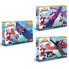 Tory samochodowe - Elastyczny tor samochodowy Spidey Marvel Flextreme Set Asst Smoby 2 rodzaje z elektronicznym samochodzikiem 184 elementy toru 4,40 m długości z pajęczyną od 4 roku życia_4