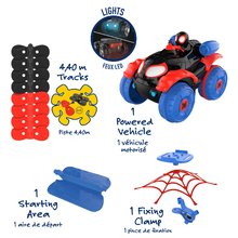 Piste de mașini - Pistă auto flexibilă Spidey Marvel Flextreme Set Spin Morales Smoby cu mașinuță electronică, 184 de piese de pistă, lungime de 4,40 m, cu pânză de păianjen, de la 4 an_1