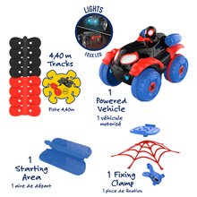 Autopiste - Pista auto flessibile Spidey Marvel Flextreme Set Spin Morales Smoby con auto elettrica 184 pezzi di pista 4,40 m di lunghezza con ragnatela da 4 anni SM180926_10