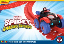 Race tracks - Flexibilná autodráha Spidey Marvel Flextreme Set Spin Morales Smoby s elektronickým autíčkom 184 dielov dráhy 4,40 m dĺžka s pavučinou od 4 rokov SM180926_12