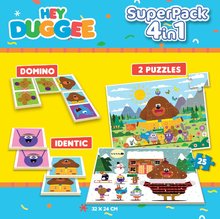 Progresivní dětské puzzle - Superpack 4v1 Hey Duggee Educa domino pexeso a 2 puzzle s 25 dielikmi EDU19395_0