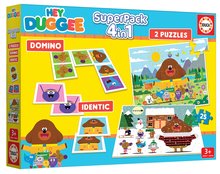Progresivní dětské puzzle - Superpack 4v1 Hey Duggee Educa domino pexeso a 2 puzzle s 25 dielikmi EDU19395_1
