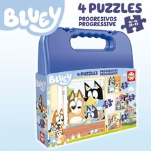 Puzzle progresiv pentru copii - Puzzle Bluey Progressive Educa 12-16-20-25 piese în valiză de la 3 ani_2