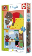 Puzzle de copii maxim 100 piese - Puzzle Petit Ours Brun Educa 2x20 piese de la 3 ani EDU19880_2