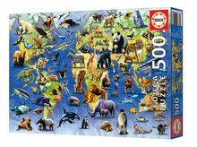 Puzzle 500-dijelne - Puzzle One Hundred Endangered Species Educa 500 dielov a Fix lepidlo od 11 rokov EDU19908_1