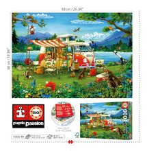 1000 delne puzzle - Puzzle Camping Holiday Educa 1000 dielov a Fix lepidlo od 11 rokov EDU19922_1