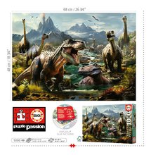 1000 delne puzzle - Puzzle Fierce Dinosaurs Educa 1000 dielov a Fix lepidlo od 11 rokov EDU19924_1