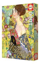 1000 delne puzzle - Puzzle Lady With a Fan Gustav Klimt Educa 1000 dielov a Fix lepidlo od 11 rokov EDU19932_1