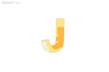 Dekorace do dětských pokojů - Dřevěné písmeno J ABCDeco Janod lepící 9 cm žluté/hnědé od 3 let_0