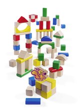 Dřevěné kostky - Dřevěné kostky barevné a přírodní Wooden Blocks 75 Years Eichhorn 76 kusů průměr 25 mm od 12 měsíců_0