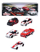 Set de coches - Autitos de carreras Toyota Racing 5 Piezas Pack de Regalo Majorette longitud metálica 7,5 cm set de 5 tipos en embalaje de regalo_0